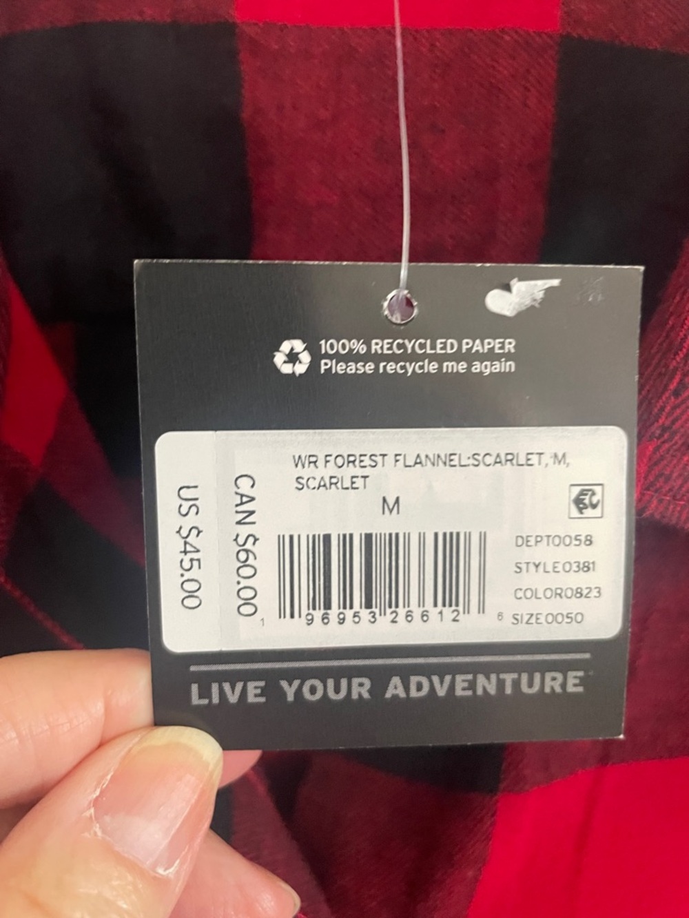 Eddie Bauer Red and Black Plaid Button-Up Shirt - Picture 3 of 8